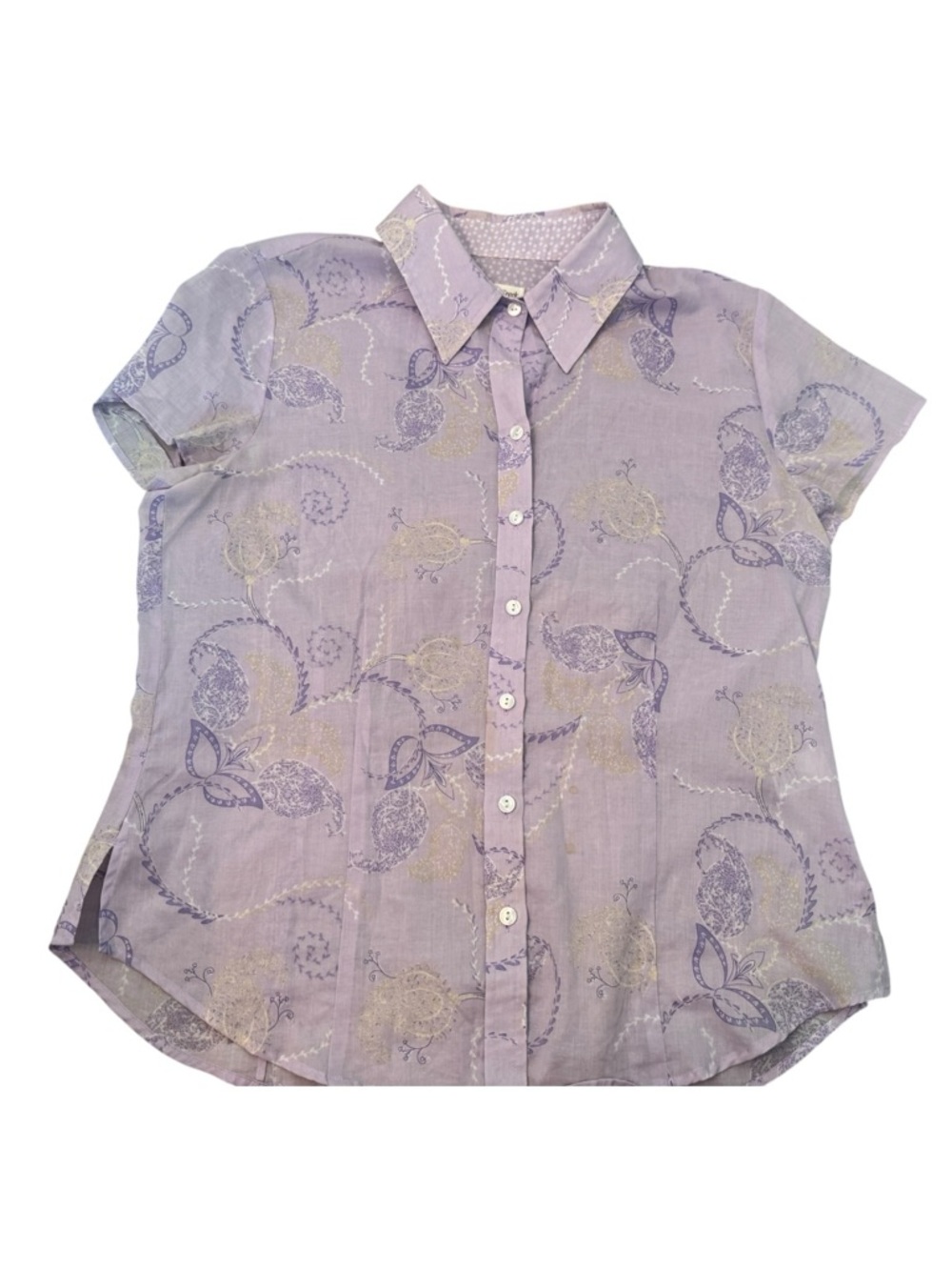 Coldwater Creek Purple Button Down Blouse Size Medium